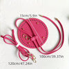 Pink crochet dumpling bag hardware kit with adjustable strap and various length options