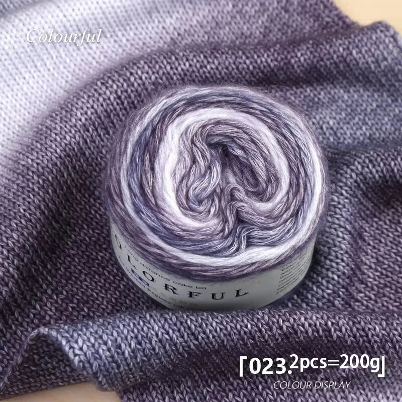 Gradient Cake Yarn – 200g Soft Wool Blend for Knitting & Crochet