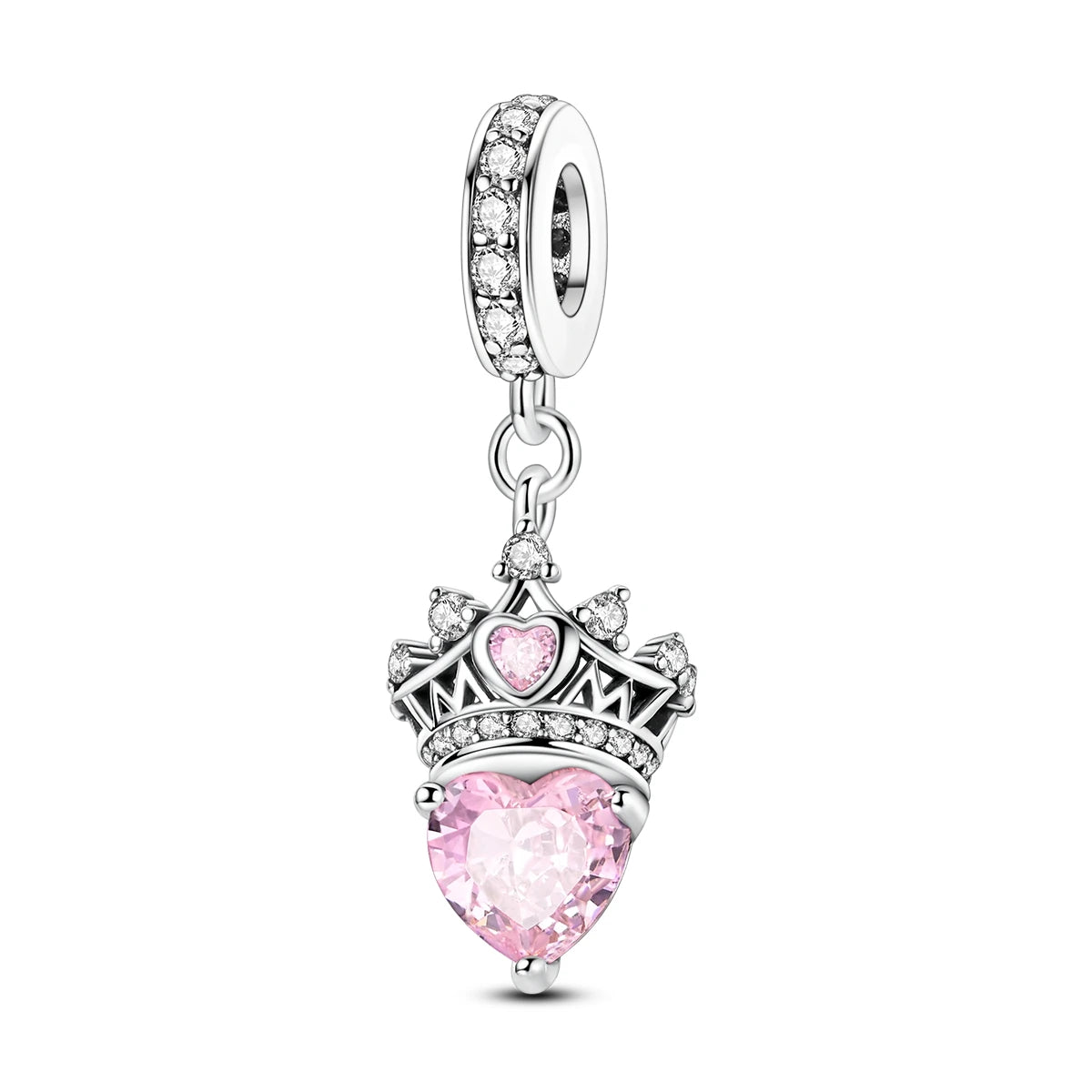 925 Sterling Silver Heart Charm Beads for Bracelets and Necklaces