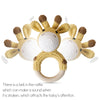 Crochet Bunny Rattle & Teether Toy with Wooden Ring