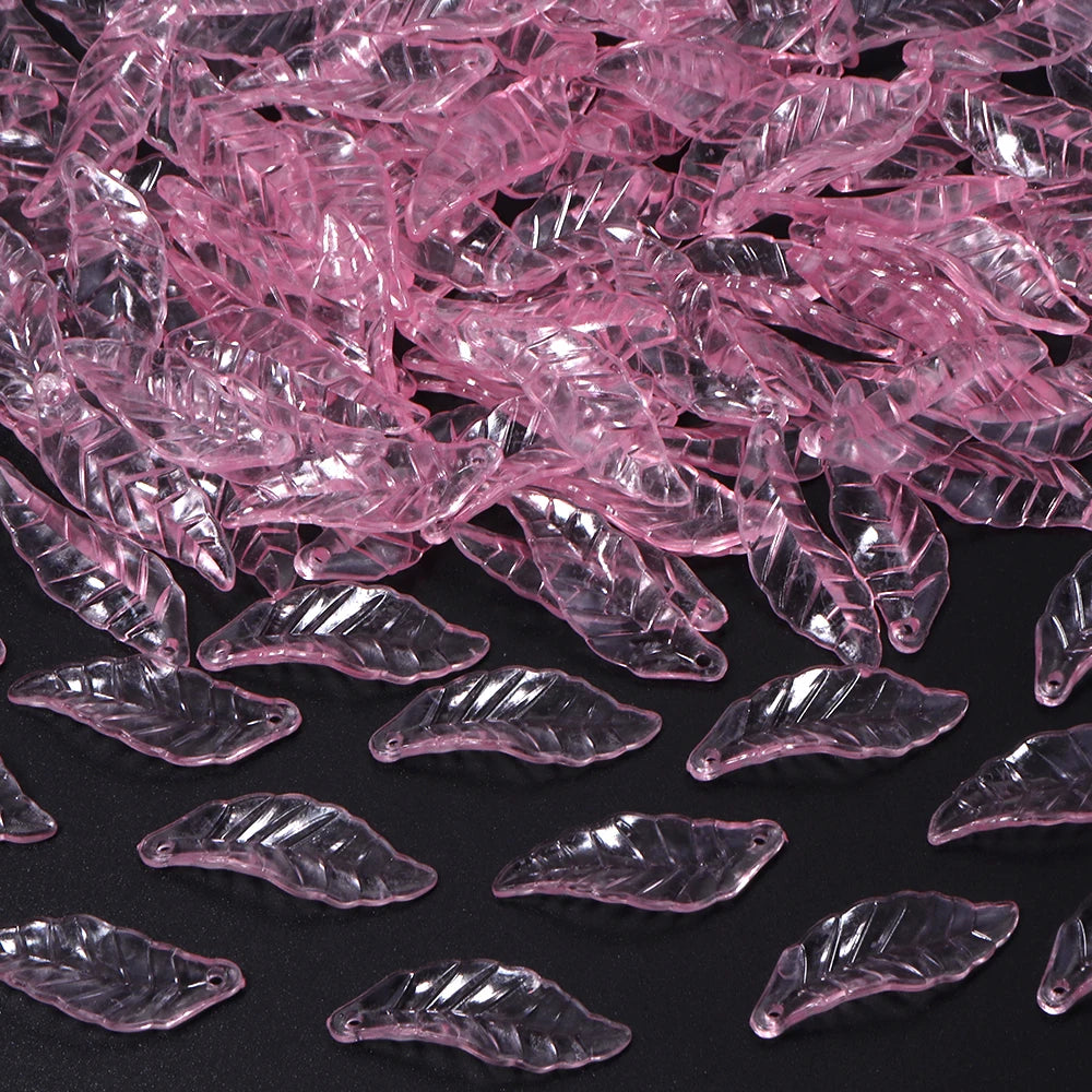 Colorful Acrylic Leaf Charms for Jewelry Making and DIY Crafts (100-Pack)