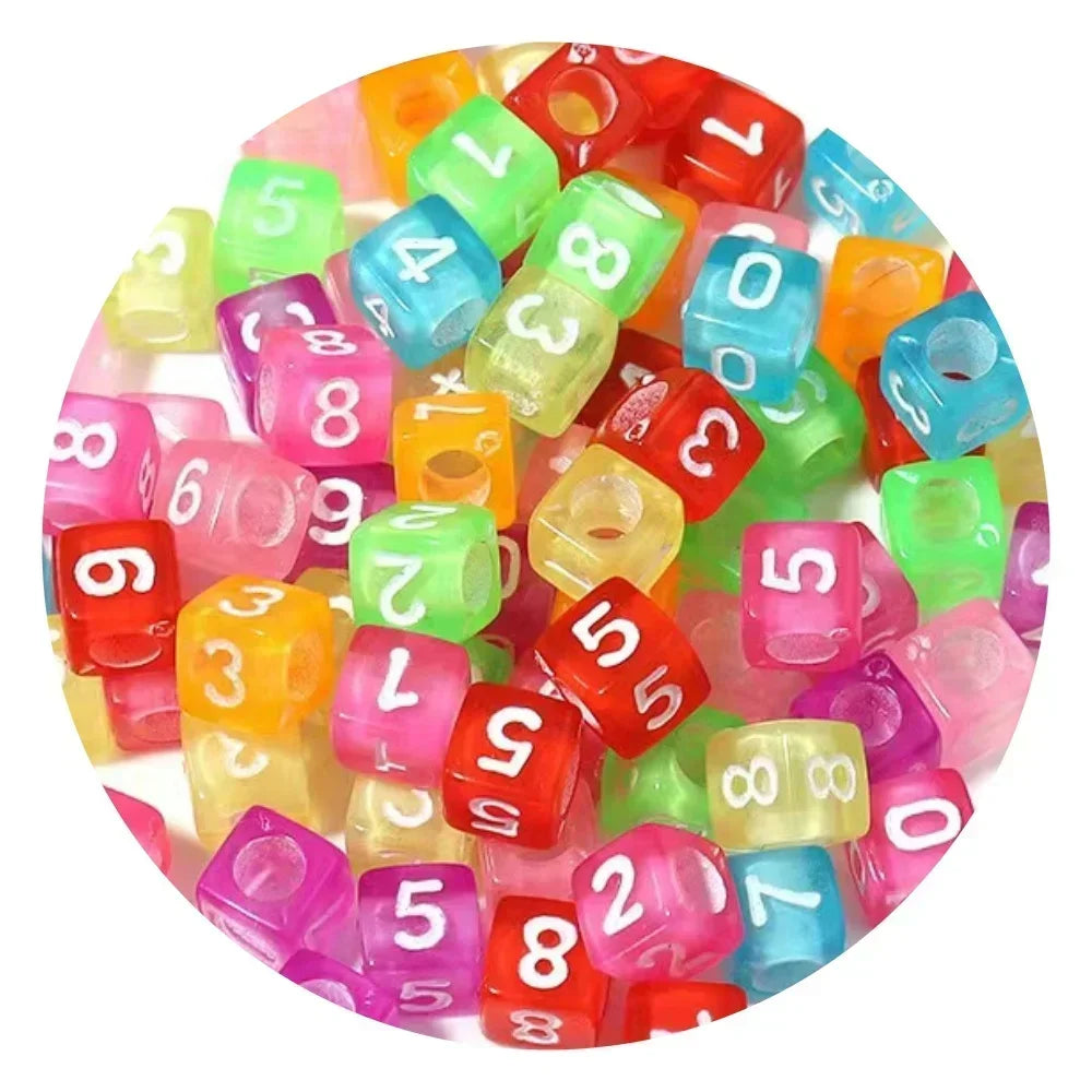 Acrylic Alphabet Beads for Jewelry Making - Mixed Letter Cubes