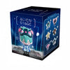 A dark blue box for an Alien Stage blind box mini figure collectible featuring a character with green hair and pink accessori