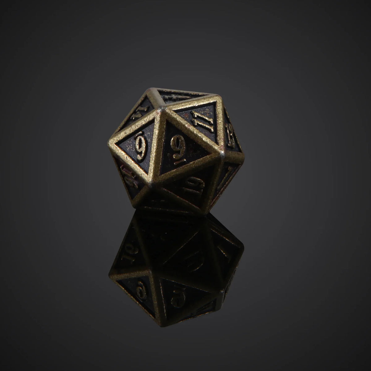 Bronze Metal Polyhedral Dice Set for RPG Games