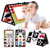 High-Contrast Tummy Time Baby Mirror with Crinkle Cloth Book and Teether