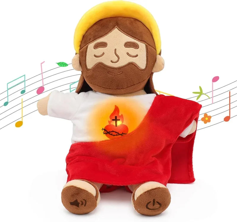 Breathing Jesus Plush Toy with Calming Sacred Heart Design