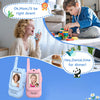 Two pink and blue kids video walkie-talkies with 2.0-inch screens shown on a table.