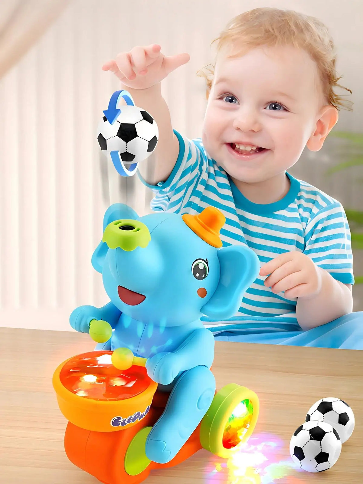 Elephant Musical Toy Car with Lights & Sound for Kids