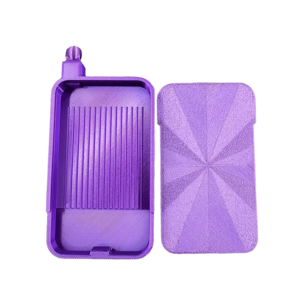 A purple large diamond painting tray with a pop-up plug for bead sorting.