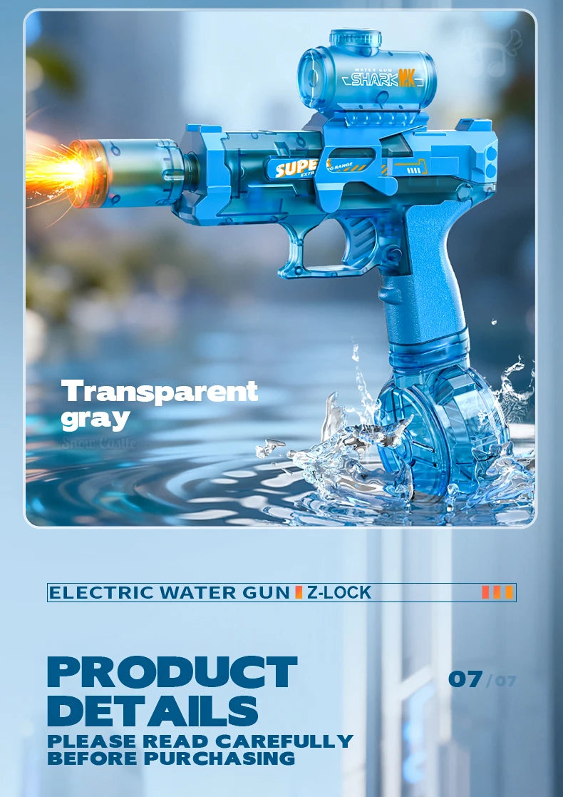 Electric Water Gun with Recoil Effect & Sensor Lights
