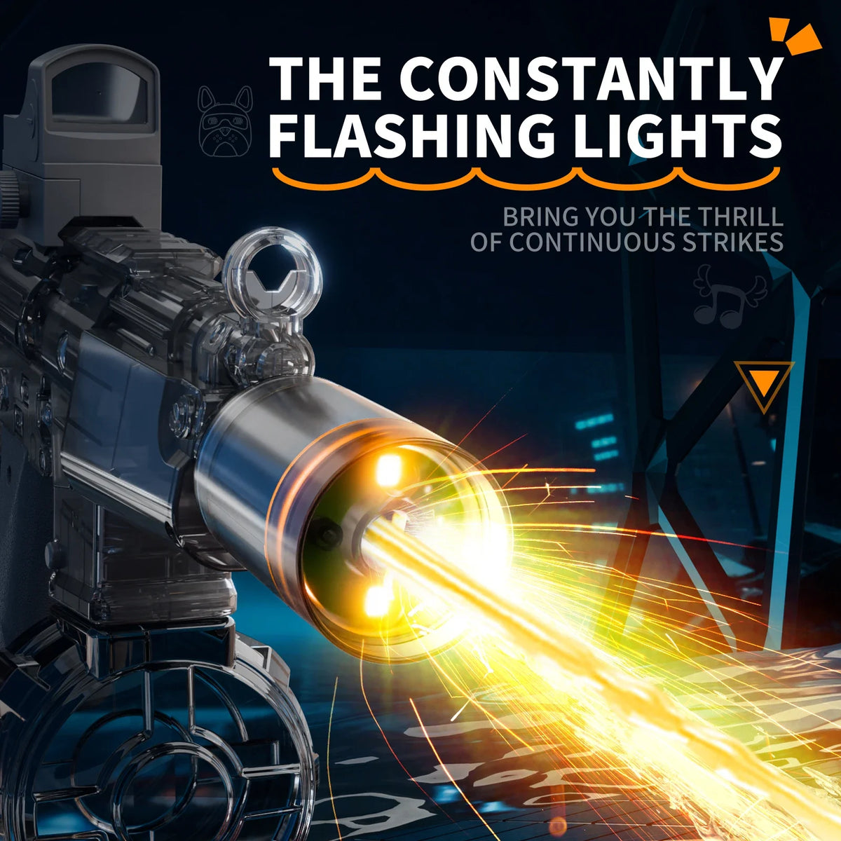 Electric Water Gun with Recoil Effect & Sensor Lights