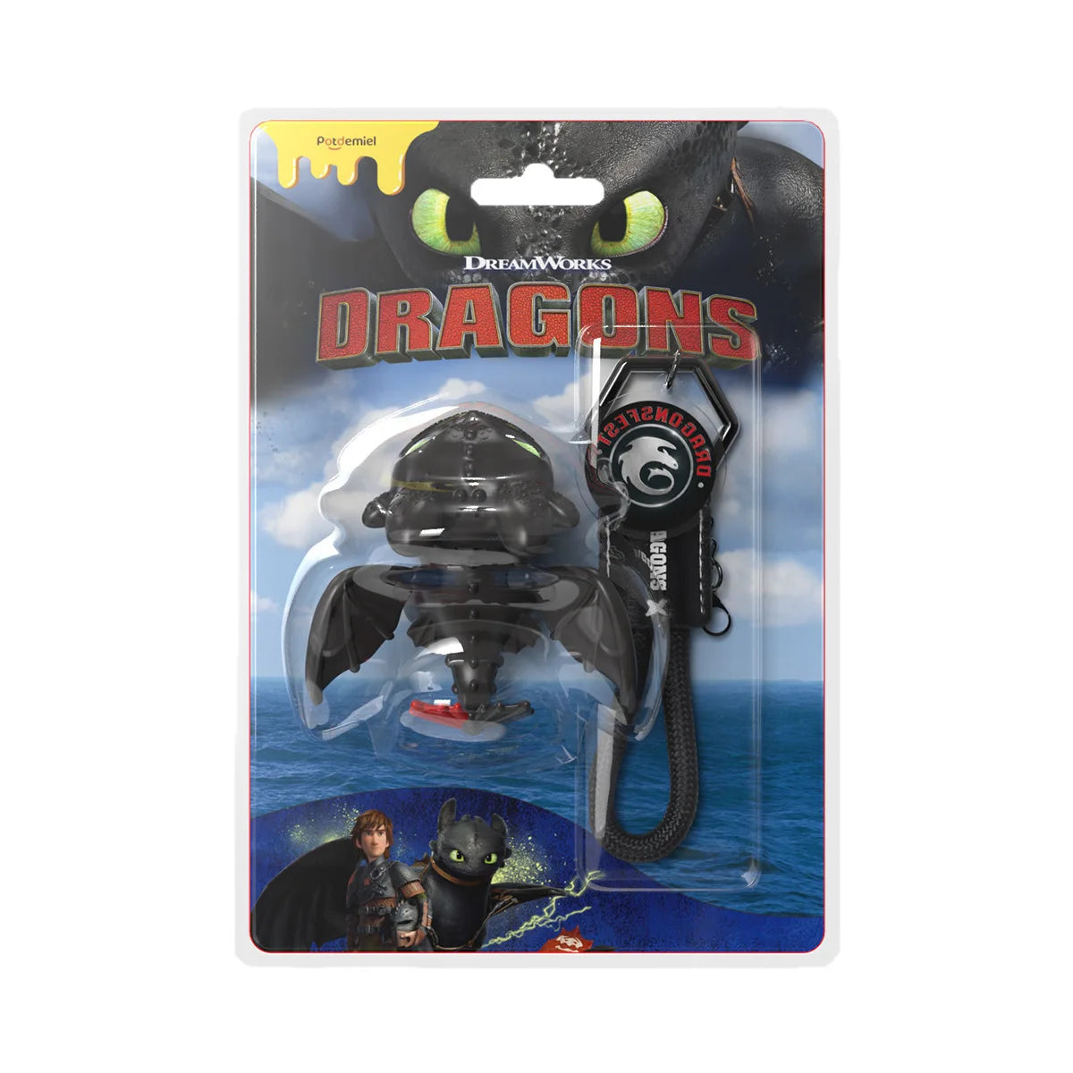 Movable-Wing Toothless & Light Fury Keychain Charm