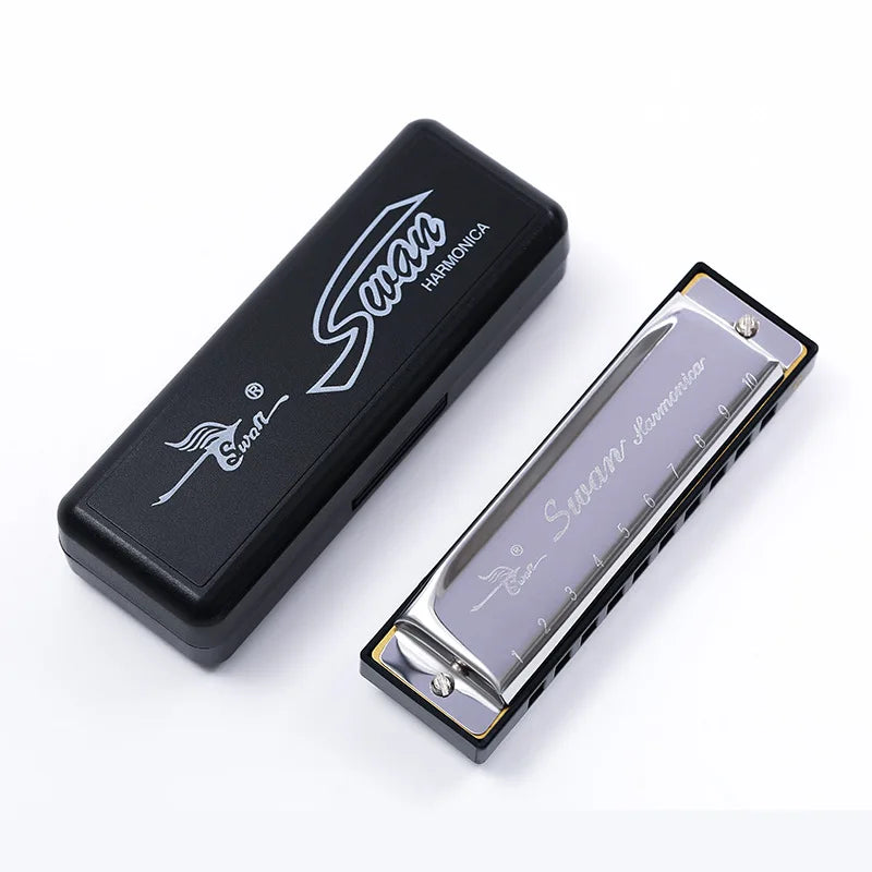 10-Hole C Diatonic Harmonica with Carrying Case
