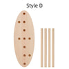 Wooden ribbon bow maker set with a bow and several wooden dowels for gift wrapping and holiday crafts