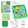 A set of animal park slide puzzles including a box, game cards, and puzzle pieces.