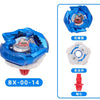Mini Gyroscope Launcher Set featuring a blue and silver toy for kids with various components.