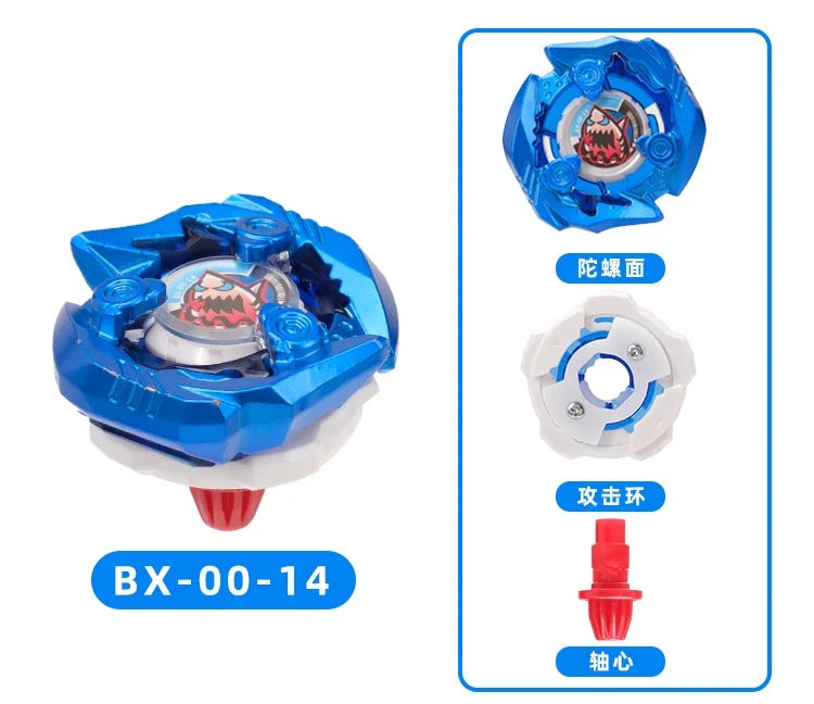 Mini Gyroscope Launcher Set featuring a blue and silver toy for kids with various components.