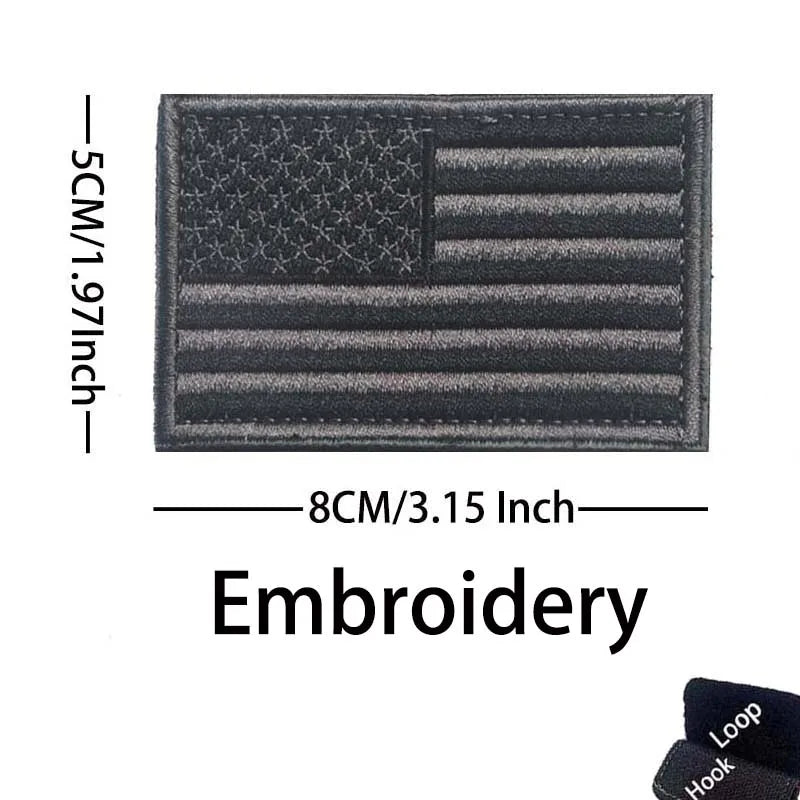 Reflective American Flag Tactical Patch with Glow-in-the-Dark Detail