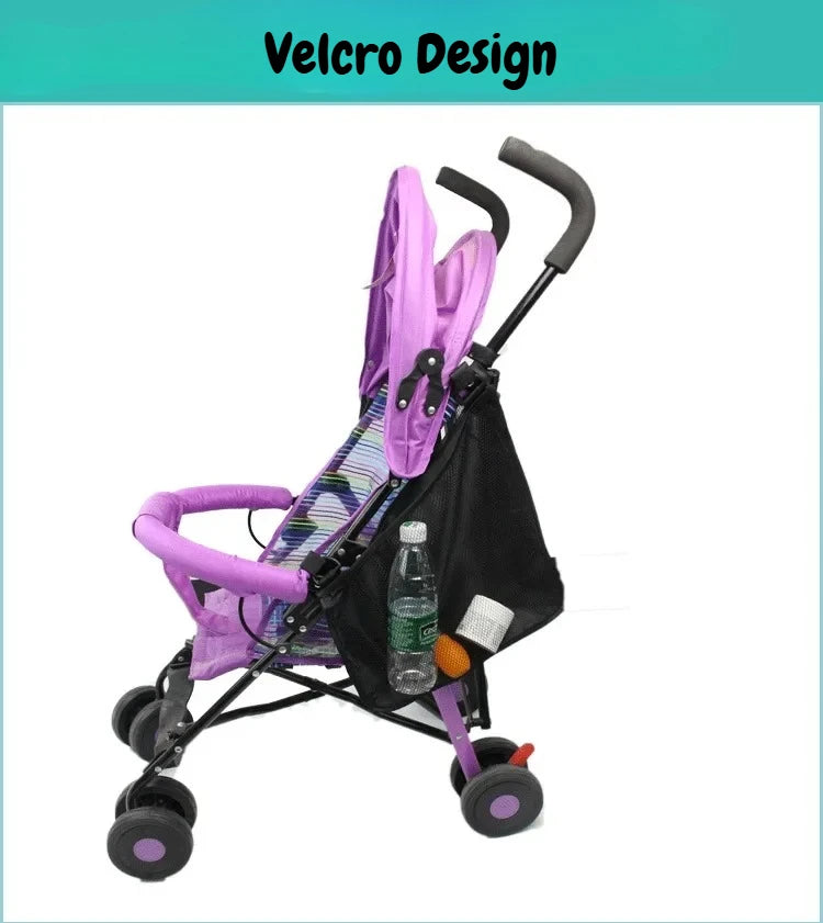 Universal Stroller Side Organizer with Large Capacity Mesh Storage