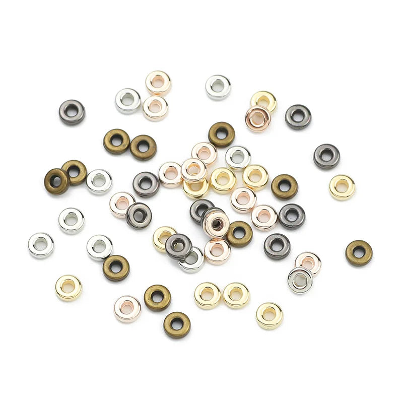 Rose Gold Plated Flat Round Spacer Beads for Jewelry Making