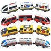 Magnetic Wooden Train Set with Locomotive and Two Carriages