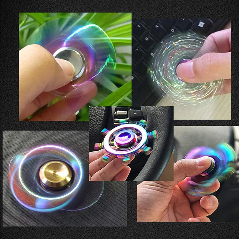Rainbow Metal Fidget Spinner – Smooth Spinning Anxiety Relief Toy