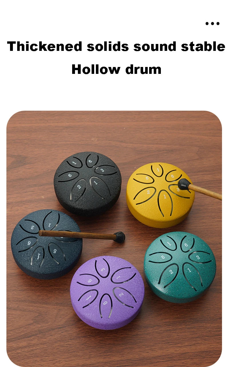 Mini Steel Tongue Drum with Mallet – 6 Notes, Portable Hand Pan for Meditation & Yoga
