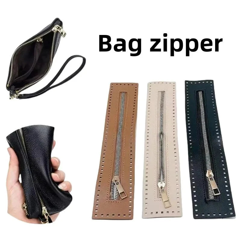 27cm Leather Zipper with Solid Hardware for Bags & Crafts