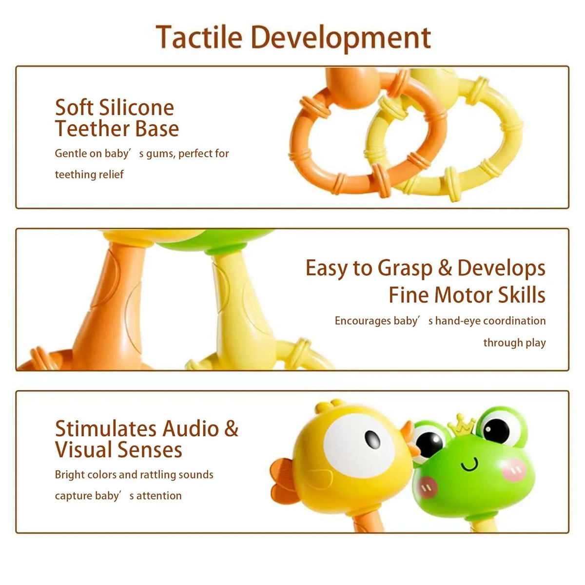 Animal Rattle Teether Toy for Babies – Sensory Development Gift