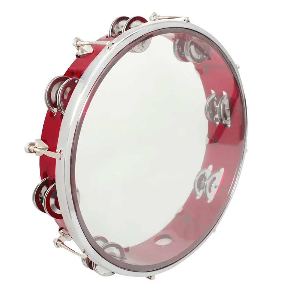 10-Inch Self-Tuning Tambourine with Stainless Steel Jingles