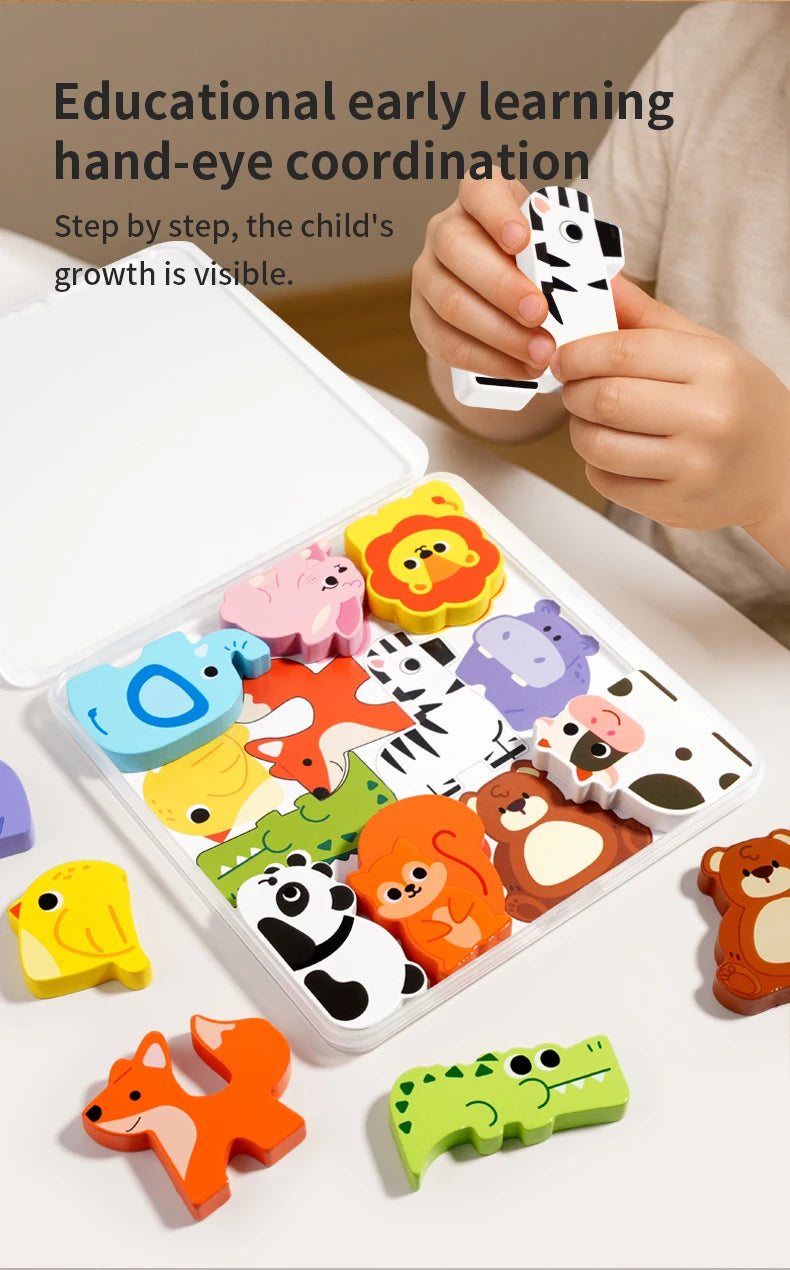 Wooden 3D Jigsaw Puzzle for Kids – Montessori Learning Toy