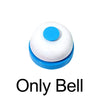 A white and blue face-changing cube puzzle game with a round, button-like top.