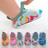 A collection of colorful baby barefoot water shoes for beach and outdoor play
