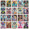 A collection of 12 diamond painting kits featuring various tarot and skull designs.