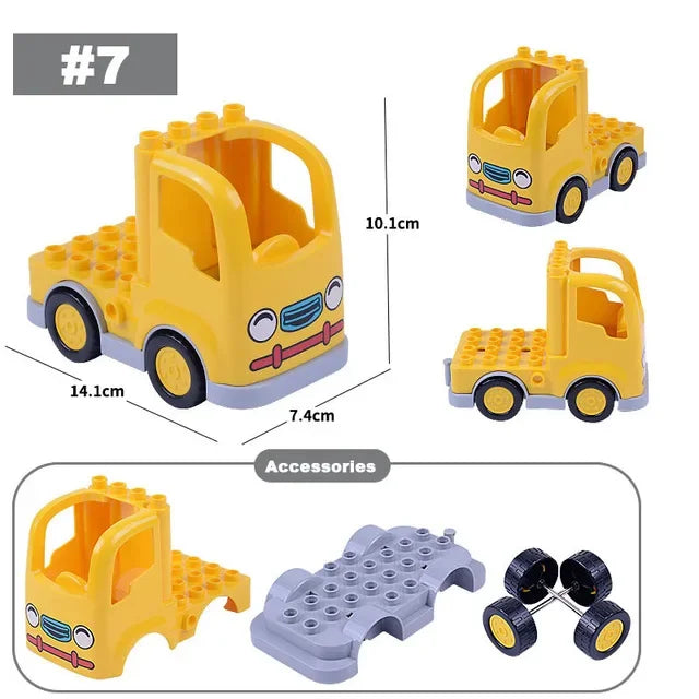 Large Building Blocks Traffic Series Vehicles Set