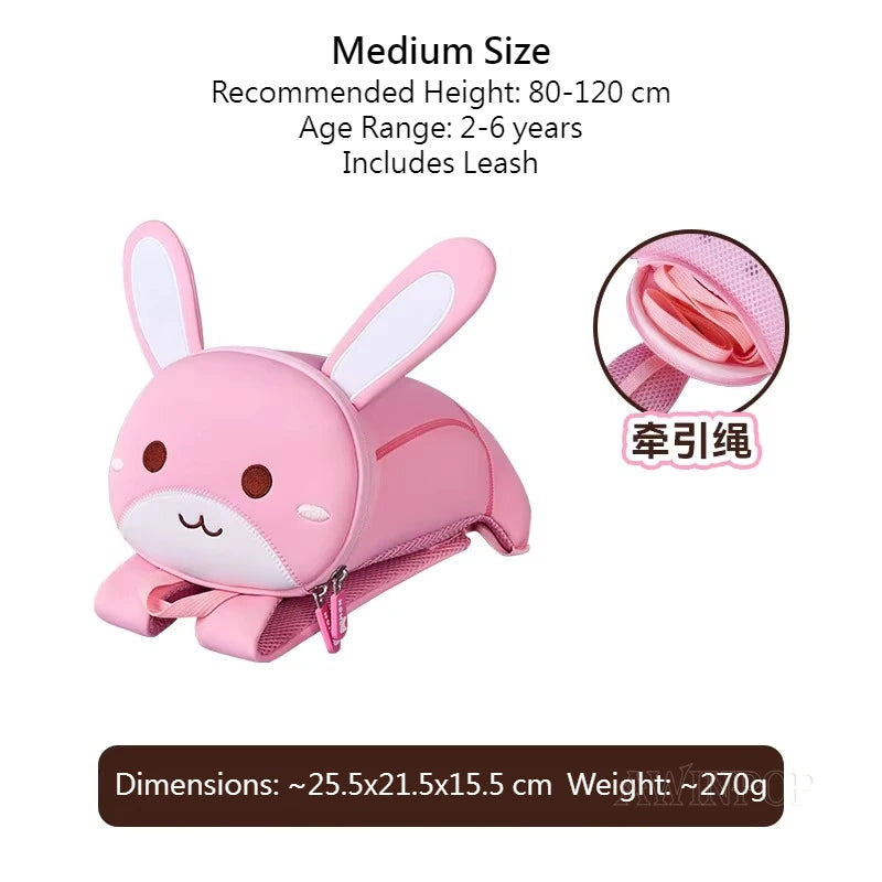 Sac à dos pour enfant lapin rose avec laisse de sécurité et laisse incluse