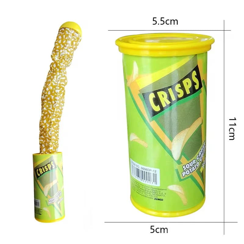 Surprise Prank Snake in a Potato Chip Can