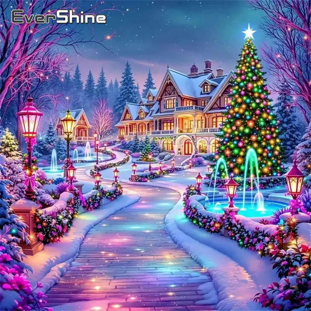 Winter Landscape Diamond Painting Kit with Full Drill Design