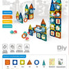 A set of magnetic pipe building blocks in various colors and shapes for children's construction play
