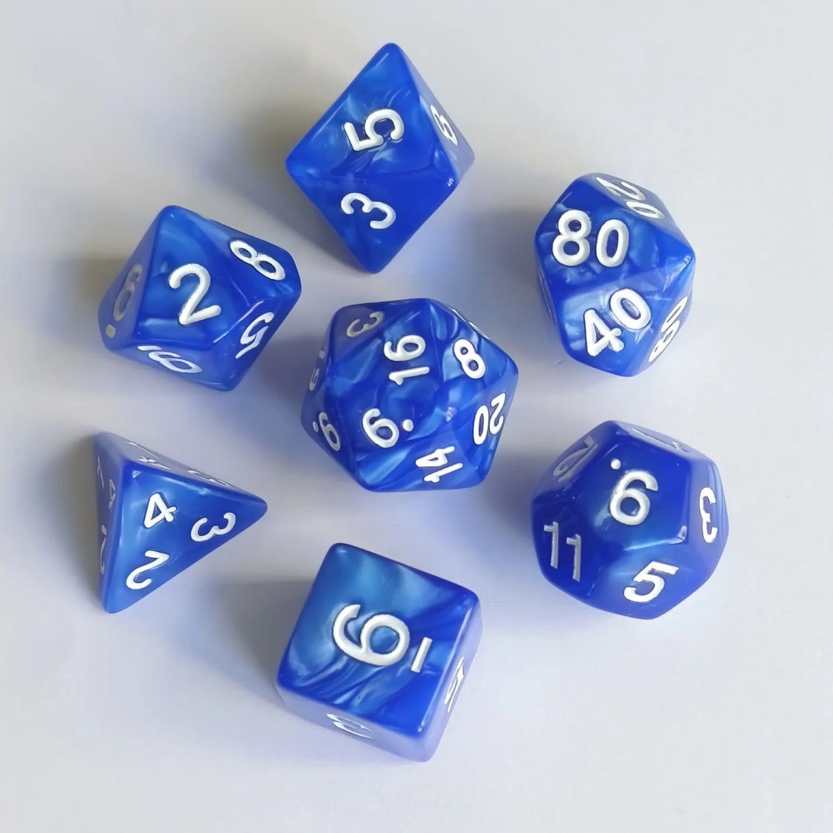 Colorful Pearl Polyhedral Dice Set for Tabletop RPGs