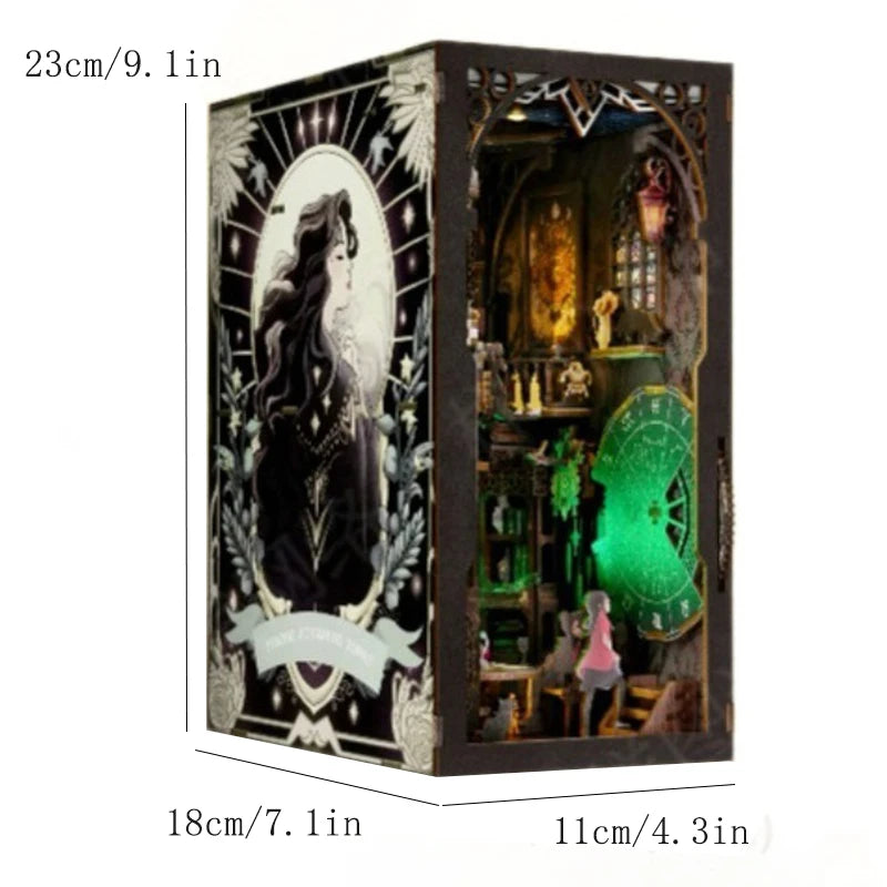 DIY Book Nook Kit – Magic House Wooden 3D Puzzle Bookshelf Insert