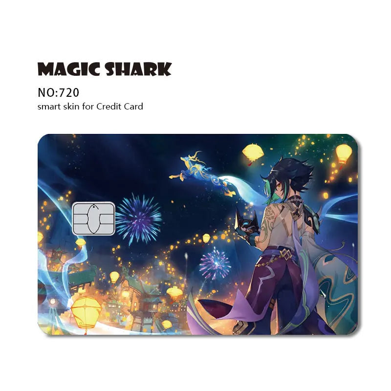 Magic Shark NO:720 anime dragon PVC card skin sticker featuring a dark-haired character in a magical setting