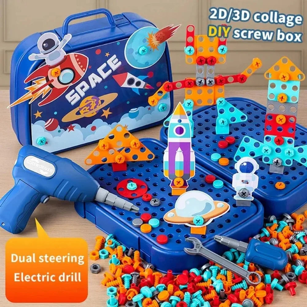 Kids STEM Building Set with Electric Drill and Screwdriver