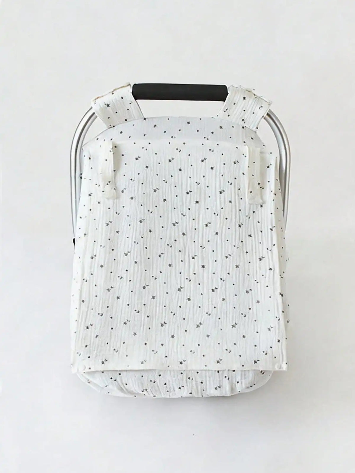 White breathable baby stroller sunshade cover with a grid pattern and mosquito protection features
