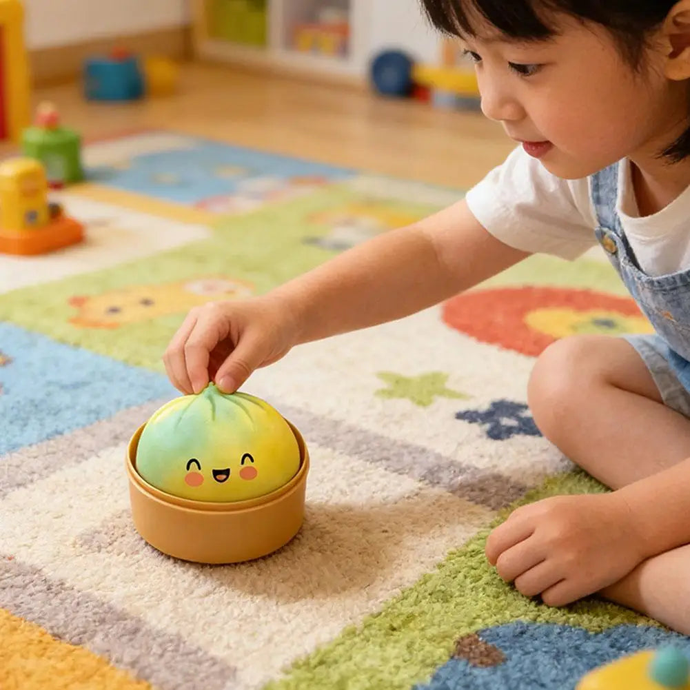 Squishy Steamed Bun Stress Ball with Slow-Rising Glitter