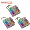 Colorful 3PCS LED keyboard keycap fidget keychain set with various colored plastic keycaps