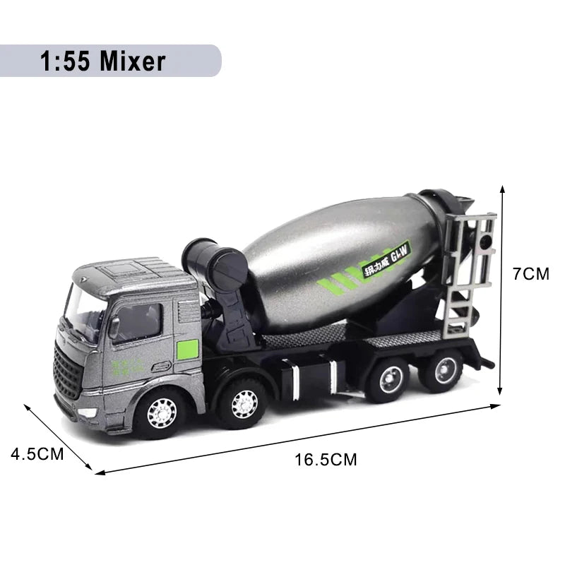 Diecast Engineering Vehicle Set for Kids - 4-Piece Construction Toy Collection
