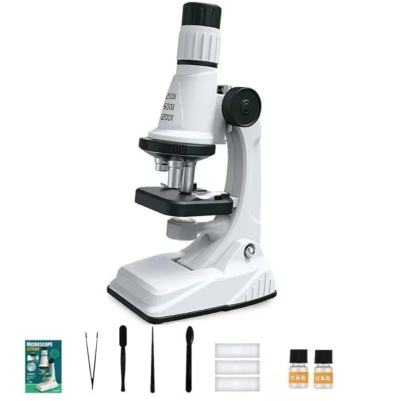 Kids Pocket Microscope with LED Light - 200x to 1200x Zoom for STEM Learning