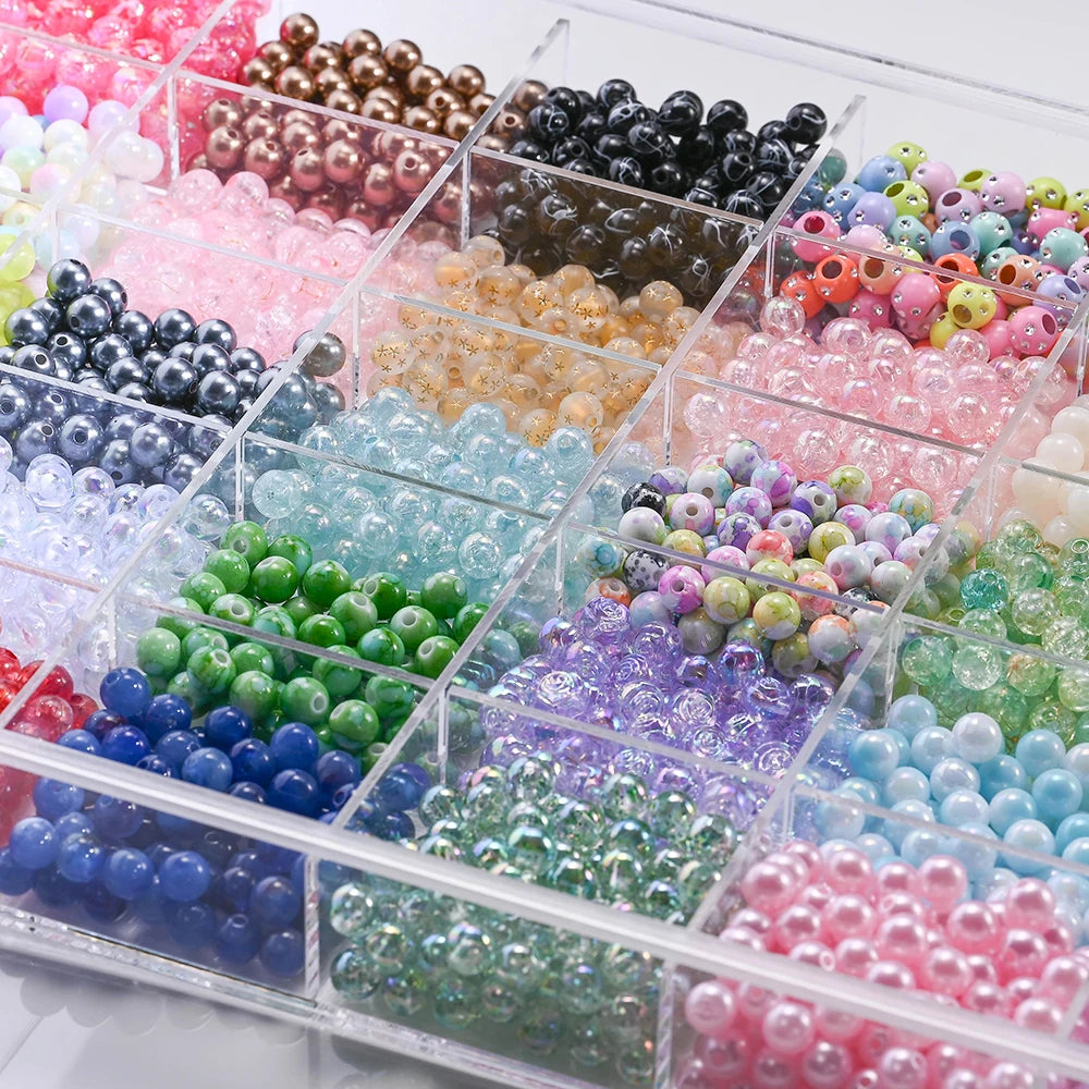 8mm Acrylic Beads Variety Pack for Jewelry Making
