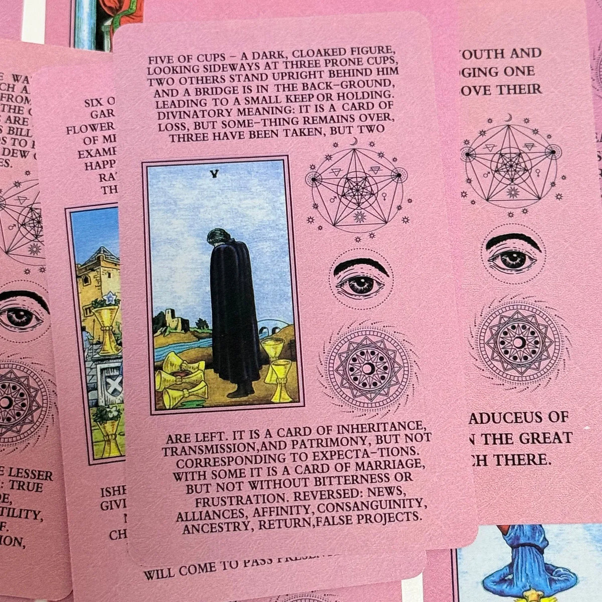 Pink Rider-Waite Tarot Cards – 78-Card English Deck with Keywords